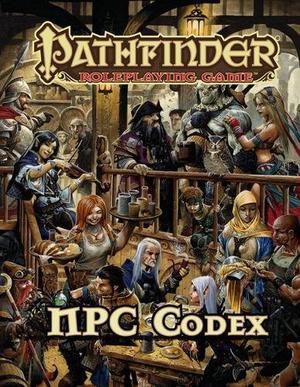Pathfinder Roleplaying Game: NPC Codex by Jason Bulmahn, Jesse Benner, Adam Daigle, Alex Greenshields, Rob McCreary, Mark Moreland, Jason Nelson, Patrick Renie, Russ Taylor, Wayne Reynolds, Joewie Aderes, Eric Belisle, Branko Bistrovic, Christopher Burdett, Víctor Pérez Corbella, Josh Corpuz, Alberto Dal Lago, Simon Eckert, Steve Ellis, Jason Engle, Nadia Enis, Jorge Fares, Gonzalo Flores, Mariusz Gandzel, Fabio Gorla, Grafit Studio, Paul Guzenko, Mauricio Herrera, Jon Hodgson, Andrew Hou, Lake Hurwitz, Ivan Kashubo, Nicholas Kay, Tim Kings-Lynne, Melanie Maier, Damien Mammoliti, Diana Martinez, Ekaterina Burmak, Jim Nelson, Miroslav Petrov, Roberto Pitturru, Emiliano Pretrozzi, Scott Purdy, Miachol Quinto, Jason Rainville, Jean-Baptiste Reynaud, Renman Rooke, Kostja Schleger, Lydia Schuchmann, Chris Seaman, Kyushik Shin, Bryan Sola, Dean Spencer, Florian Stitz, Allison Theus, Tyler Walpole, Eva Widermann