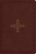 Holy Bible: English Standard Version, Deep Brown, TruTone, Ornate Cross Design, Personal Size, Study by Anonymous